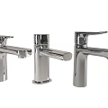 Three Modern Chrome Bathroom Faucets With Sleek Design And Polished Finish