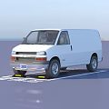 White Chevrolet Van Parked in Parking Space With Brand Text on Ground