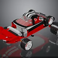 Red And Black Off Road Toy Car With Large Wheels And Transparent Roof