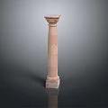 Classical Architectural Stone Column With Ornate Capital And Solid Base Design Element