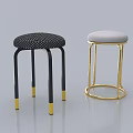 Stylish Modern Bar Stools With Black Frame Gold Legs And Gold Frame White Padded Seats