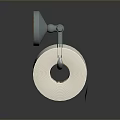 Toilet Paper Roll With Metallic Horn Funnel Placed On Gray Background Surface