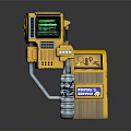 Yellow Industrial Equipment With Digital Display Control Buttons Cylindrical Component And Fortex Logo