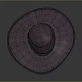 Purple Wide Brimmed Straw Hat With Dark Band Stylish Summer Fashion Accessory