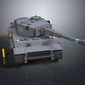 Detailed Gray Military Tank Model With Turret Cannon And Tracks