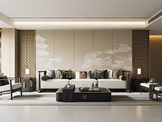 New Chinese Living Room 3d model