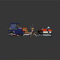 Colorful Cartoon Toy Transport Models Featuring Blue Cargo Truck Red Racer And Delivery Motorcycle