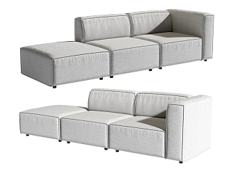 Modern three-seat sofa 3d model