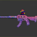 Vibrant Pink Glitter Toy Weapon With Rainbow Details And Candy Balls