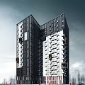 Modern High Rise Residential Twin Towers With Contemporary Exterior Design And Urban Setting