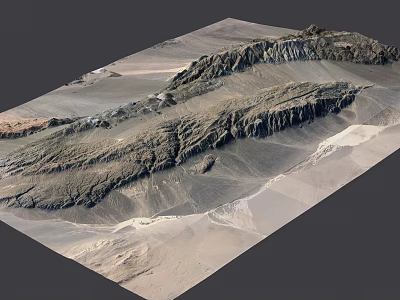 Garden Landscape Design Featuring Mountain Terrain And Desert Scenery Elements 3d model