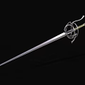 Medieval Decorative Sword With Intricate Hilt Design Ornate Guard And Silver Blade