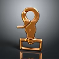 Golden Metal Hook Buckle With Square Base And Shiny Industrial Surface
