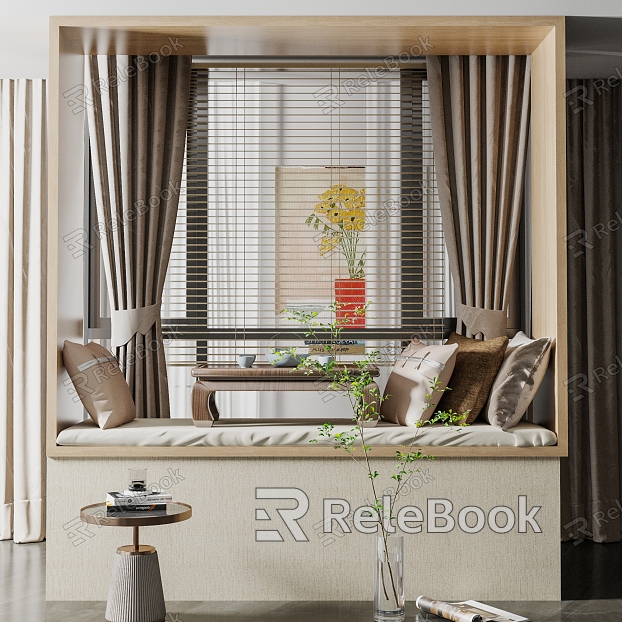 New Chinese Style Bay Window Bedroom Bay Window model