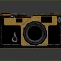 Vintage Nikon Electronic Camera With Yellow And Black Body And Lens