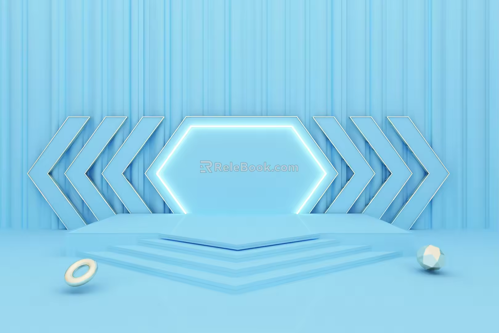 Modern booth e-commerce display space 3d model