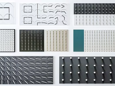 Modern Wall Decor Collection With Various Geometric Patterns And Textured Surfaces 3d model