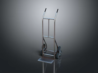 Sturdy Metal Hand Truck With Two Wheels And Frame For Heavy Duty Transport 3d model