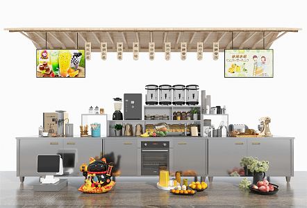 Modern workbench water bar milk tea shop equipment 3d model