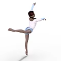 Graceful Woman In Pink Leotard Performing Ballet Dance With Extended Leg And Arms