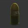 40MM CQ PRC Military Ammunition Round Featuring Yellow Top And Green Body