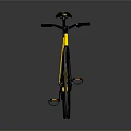 Yellow Modern Bicycle With Black Wheels Seat And Sleek Design On Reflective Floor