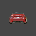 Red Car With Black Roof And Black Wheels Featuring UK License Plate Details
