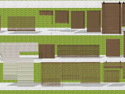 Various Window Blinds Styles With Wooden And White Designs For Interior Decoration 3d model