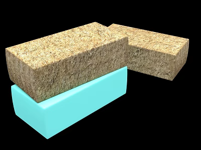 Functional Vehicle Equipped With Straw Material Blocks And Light Blue Base 3d model