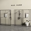 Modern Shower Head With Glass Enclosure And Partition In Stylish Bathroom Design