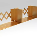 Golden Metal Decorative Ornament Set with Foldable Diamond Pattern for Home Tabletop