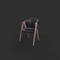 Modern Comfortable Black Office Chair with Wooden Armrests and Sleek Design