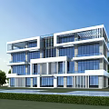 Modern Sleek Detached Villa Exterior Design With Large Glass Windows Balconies And Landscaped Garden