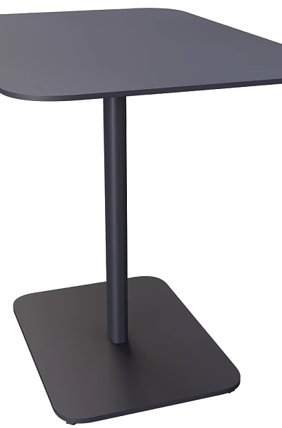 Modern Minimalist Side Table with Square Black Top and Stable Single Leg Design 3d model