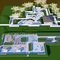 Architectural Site Plan With Buildings Pathways Pools And Green Landscaping 3d model