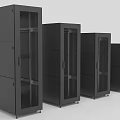 Industrial Equipment Black Metal Server Racks With Glass Mesh Doors For Data Center Storage