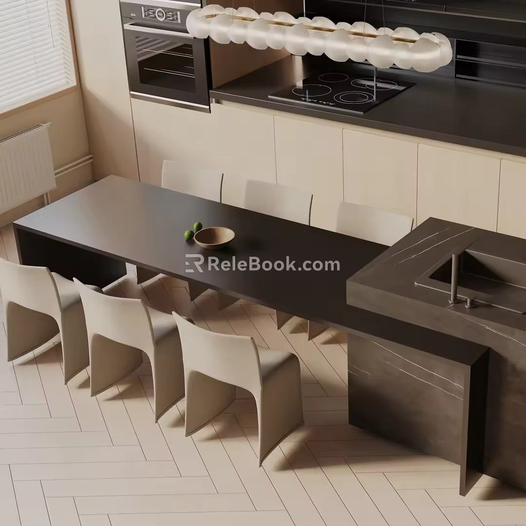 Modern dining table 3d model