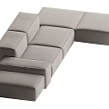 Modern Gray Modular Sectional Sofa With Comfortable Seating And Sleek Design 3d model