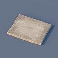 Artisan Sculpture Carving On Rectangular Stone Slab With Textured Surface Against Gray Background 3d model