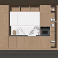 Modern Kitchen Interior Featuring Light Wood Cabinets White Upper Units And Marble Countertop 3d model