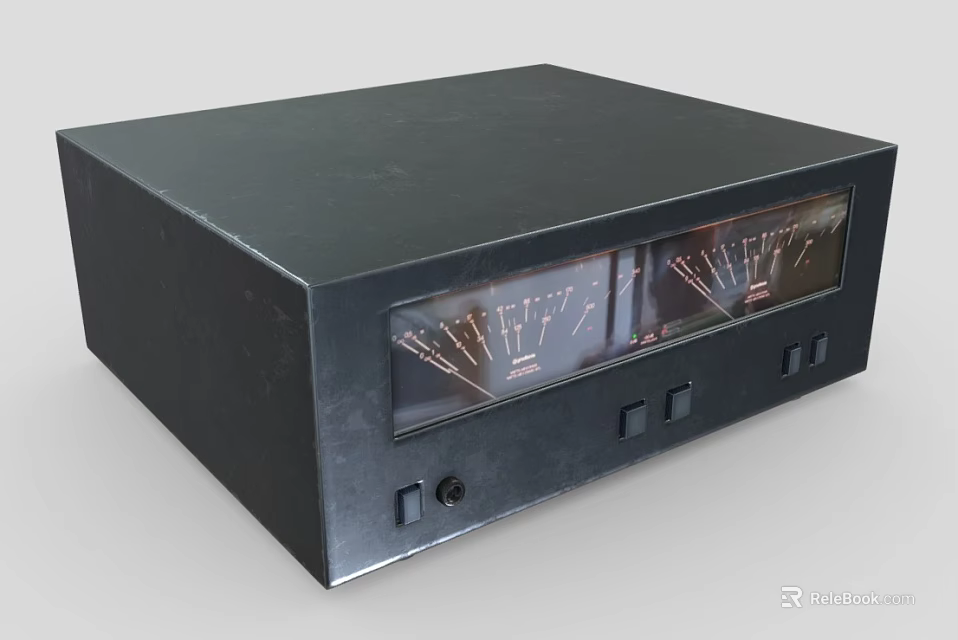 Industrial Control Equipment With Analog Meters Black Casing Front Panel Buttons 3d model 