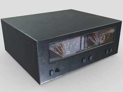 Industrial Control Equipment With Analog Meters Black Casing Front Panel Buttons 3d model