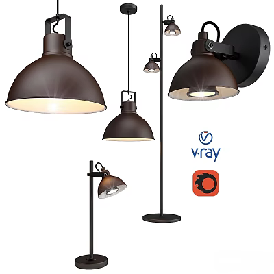 Modern Brown Metal Chandelier Design For Home Interior Lighting Decoration 3d model