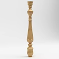 Traditional Wooden Railing Post Featuring Intricate Carved Details And Classic Design