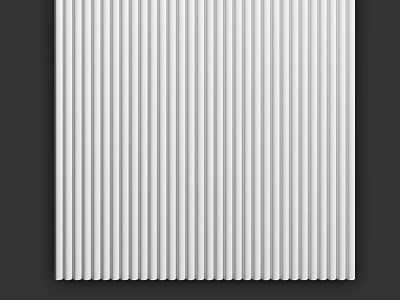 White Vertical Striped Wall Design With Textured Panels For Interior 3d model