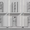Modern Bathroom Shower Systems With Various Designs And Chrome Finishes On