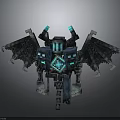 Futuristic Mechanical Creature Character With Detailed Winged Structure And Blue Glowing Core