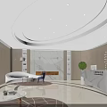 Elegant Modern Beauty Hair Salon Interior With Waiting Area Sofas Chairs Tables And Bright Lighting