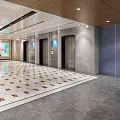 modern elevator hall 3d model