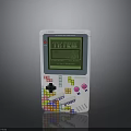 Retro Handheld Game Console With Tetris Display And Colorful Block Buttons